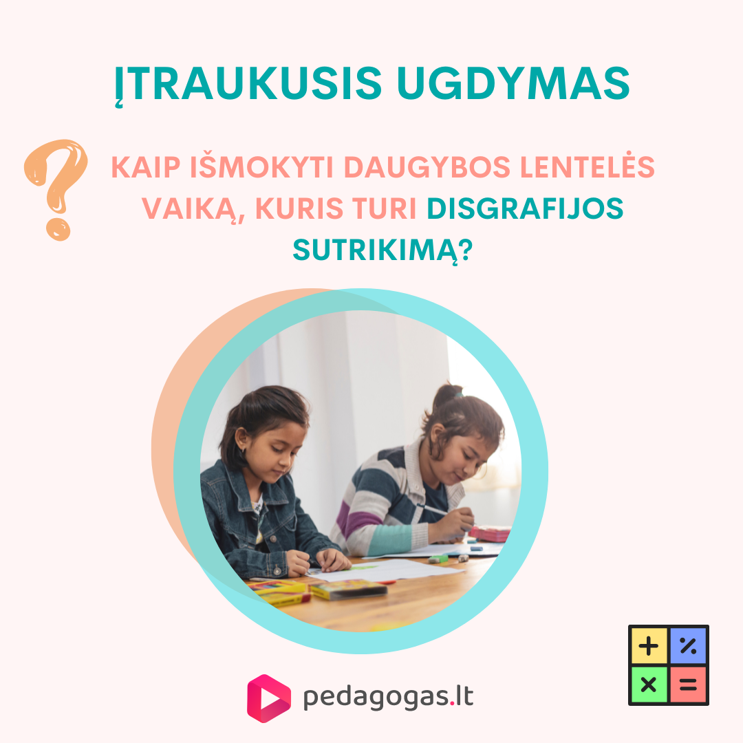 KAIP IŠMOKYTI DAUGYBOS LENTELĖS VAIKĄ, KURIS TURI DISGRAFIJOS SUTRIKIMĄ? 